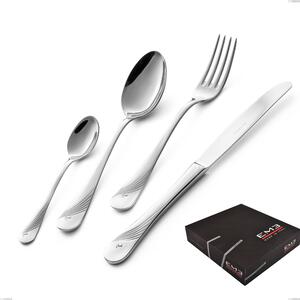 Milano Inciso 49-Piece Cutlery Set in Gift Box, 18/10 (AISI304) Polished Stainless Steel, 2.5mm Thickness