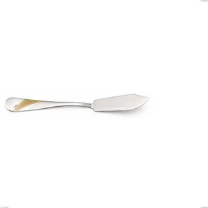 Milano Gold etched Fish Knife, 18/10 (AISI304) Polished Stainless Steel and Gold Finish, Polished Steel and Gold, 2.5 mm Thickness, Length 192 mm