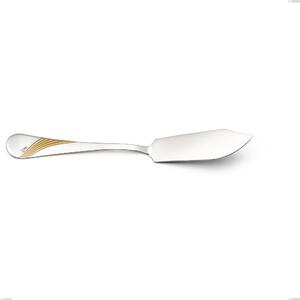 Milano Gold etched Fish Serving Knife, 18/10 (AISI304) Polished Stainless Steel and Gold Finish, Polished Steel and Gold, Thickness 2.5 mm, Length 253 mm