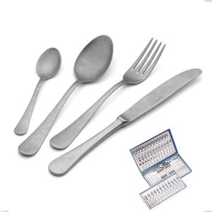 Milano Retro 75-piece cutlery set in canteen box, Vintage Stainless Steel (Aisi 304)