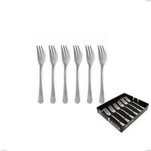 Set of 6 Milano Retro Dessert Forks in Showcase Packaging, Stainless Steel (Aisi 304) Vintage
