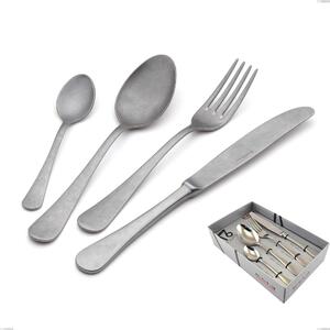 16-Piece Milano Retro Cutlery Set in Display Case, Vintage Stainless Steel (Aisi 304)