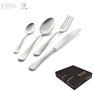 MILANO Sandblasted 49-piece Cutlery Set in 18/10 Sandblasted Stainless Steel, 2.5 mm Thickness, in Gift Box