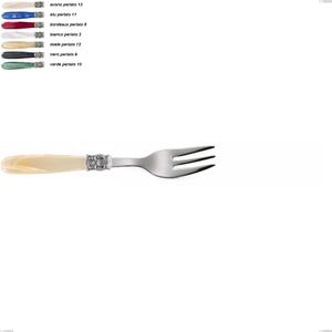 Mona Lisa Dessert Fork, 18/10 AISI 304 Polished Stainless Steel with Pearlescent Acrylic Handle, Length 151 mm