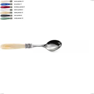 Mona Lisa Dessert Spoon, 18/10 AISI 304 Polished Stainless Steel with Pearlescent Acrylic Handle, Length 156 mm