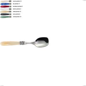 Mona Lisa Ice Cream Spoon, Polished 18/10 AISI 304 Stainless Steel with Pearl Acrylic Handle, Length 147 mm