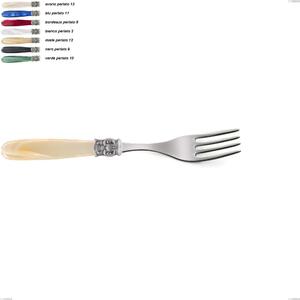 Mona Lisa Table Fork, Polished 18/10 AISI 304 Stainless Steel with Pearlescent Acrylic Handle, Length 209 mm
