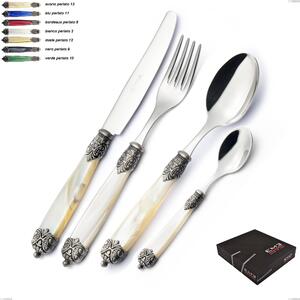Mirage 49-Piece Colourful Cutlery Set in 18/10 Stainless Steel with Gift Packaging
