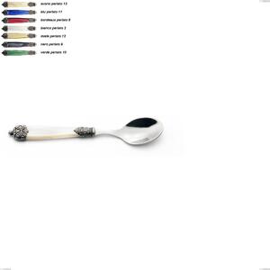 Mirage Coffee Spoon in 18.10 Stainless Steel (AISI304) 152 mm with Pearl Handle and Double Ring Dishwasher Safe