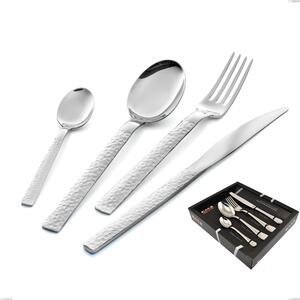 MARTE 24 Piece Cutlery Set in Polished 18/10 Stainless Steel 2.5 mm Thickness with Display Case