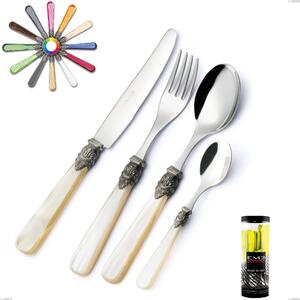 Cylinder Packaging 24 Pieces Napoleon Pearl Cutlery Set, (stainless steel 18.10 aisi304), methacrylate handles