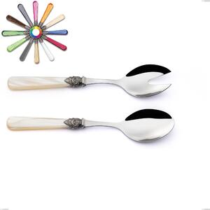 Napoleon Pearl Salad Cutlery Pair, (18.10 AISI 304 Stainless Steel), Length 236 mm with Methacrylate Handles, Name: Napoleon