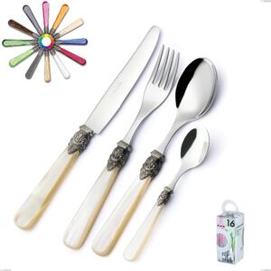 You&Me 16 Piece Cutlery Set Napoleon Pearl, (stainless steel 18.10 aisi304), methacrylate handles