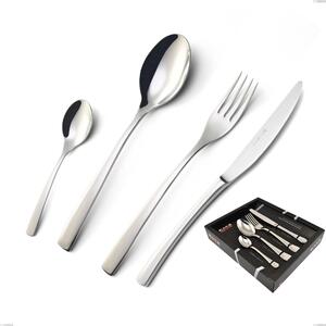 ONDA Cutlery Set 24 Pieces Stainless Steel 18.10 (AISI304) Polished Thickness 4.0 mm in Showcase Packaging