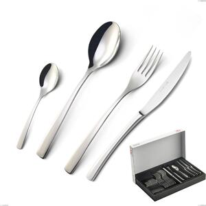 Onda 30 Piece Cutlery Set in Panoramic Packaging, Polished Stainless Steel (Aisi 304)