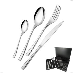 Opera 75-Piece Cutlery Set in Wooden Case, Stainless Steel 18/10 (AISI304), 5.00 mm Thickness