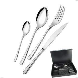 Opera 51-Piece Cutlery Set in Wooden Case, Stainless Steel 18/10 (AISI304), 5.00 mm Thickness