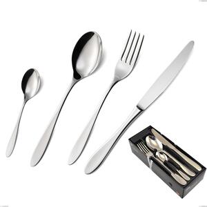 Oasi 24 Piece Cutlery Set in Space-Saving Packaging, Polished Stainless Steel Aisi 304, 2 mm Thickness