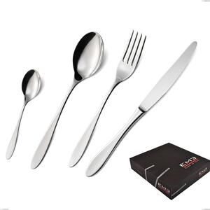 Oasi 49 Piece Cutlery Set in Gift Box, Polished Stainless Steel Aisi 304, 2 mm Thickness