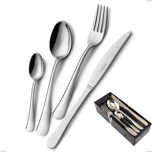 Oxford 24 Piece Cutlery Set in Space-Saving Packaging, Economical Knife, Stainless Steel 18/C (AISI430), 2.00 mm Thickness