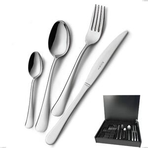 Oxford Economical 24-Piece Cutlery Set in Wooden Case, Stainless Steel 18/C (AISI430), 2.00 mm Thickness