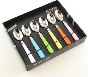 BRIO 6-Piece Coffee Spoon Set in 18/C Stainless Steel, 6 Colours, Gift Boxed