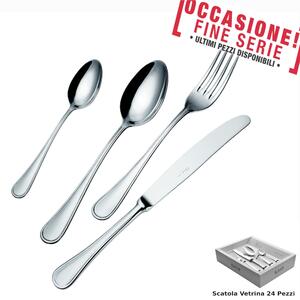IMPERO 24 Piece Cutlery Set with Hollow Handle Knives, 18-10 Polished Stainless Steel, 3 mm Thickness, Polished Stainless Steel Finish
