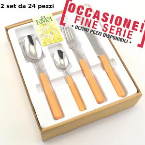BRIO 48 Piece Apricot Coloured Cutlery Set Dishwasher Safe EME