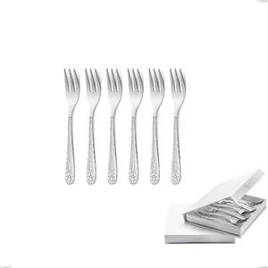Set of 6 Portofino dessert forks in book-style box, Polished stainless steel (Aisi 304)