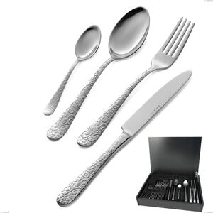 Portofino 24 Piece Cutlery Set in Wooden Canteen Box, Polished Stainless Steel (Aisi 304)