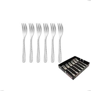 Set of 6 Portofino Dessert Forks in Display Box, Polished Stainless Steel (Aisi 304)