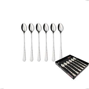 Showcase Pack 6 Pieces Privilege Soda Spoons, Stainless Steel Aisi 304 Polished Cutlery, 2.5 mm Thickness