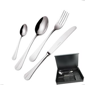 Royal 51 Piece Cutlery Set in Wooden Case, Polished 18-10 Stainless Steel, 2.5 mm Thickness