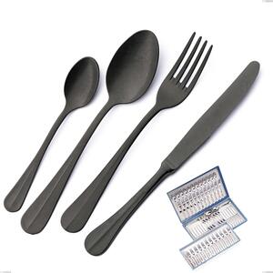 75-Piece Royal Retr� PVD Black Cutlery Set in Gift Case, Antique 18/10 Stainless Steel, 2.5 mm Thickness, PVD Black