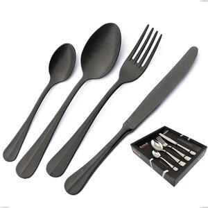 24-Piece Royal Retr� PVD Black Cutlery Set in Showcase Box, Antique 18/10 Stainless Steel, 2.5 mm Thickness, PVD Black