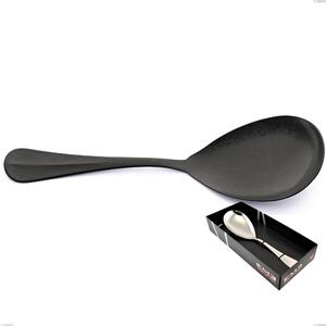 Royal Retr� PVD Black Rice Serving Spoon with Display Case, Antique 18/10 Stainless Steel, 2.5 mm Thickness, PVD Black
