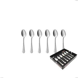 Set of 6 Royal Retro Moka Spoons in Display Box, 18-10 Stainless Steel with Vintage Finish, 2.5 mm Thickness