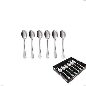 Royal Retro Set of 6 Coffee Spoons in Showcase Packaging, Stainless Steel 18-10 Vintage Finish, 2.5 mm Thickness