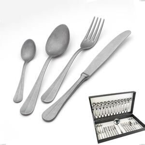 Royal Retro 49-piece cutlery set in canteen box, 18-10 stainless steel with vintage finish, 2.5 mm thickness