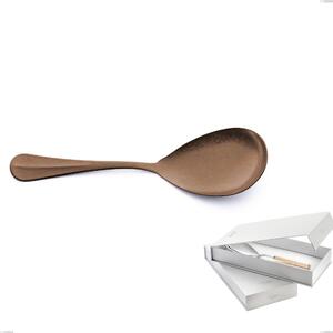 Royal Retr� PVD Chocolate Rice Serving Spoon with Book-Style Packaging, Antique 18/10 Stainless Steel, 2.5 mm Thickness, PVD Chocolate