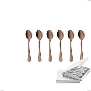 Set of 6 Royal Retr� PVD Chocolate Coffee Spoons in Book-style Box, Antique 18/10 Stainless Steel, 2.5 mm Thickness, PVD Chocolate