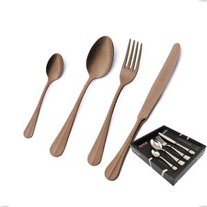 24 Piece Royal Retr� PVD Chocolate Cutlery Set in Showcase Packaging, Antique 18/10 Stainless Steel, 2.5 mm Thickness, PVD Chocolate