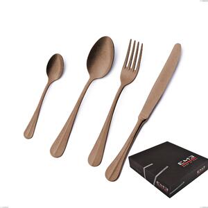 Royal Retr� PVD Chocolate 49 Piece Cutlery Set in Gift Box, Antique 18/10 Stainless Steel, 2.5 mm Thickness, PVD Chocolate