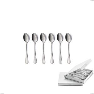 Royal Retro Set of 6 Coffee Spoons in Book-Type Box, Stainless Steel 18-10 Vintage Finish, 2.5 mm Thickness