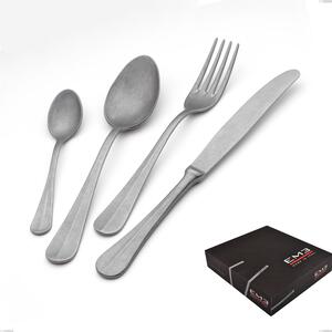 Royal Retro 49-piece cutlery set in gift packaging, 18-10 stainless steel with vintage finish, 2.5 mm thickness