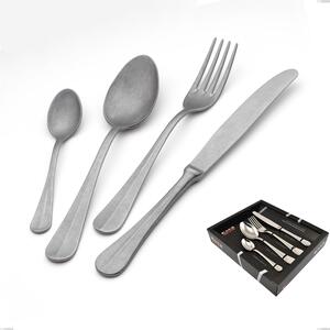 ROYAL RETRO' 24 Piece Cutlery Set in 18/10 Stainless Steel with Matte Finish 2.5 mm Thickness