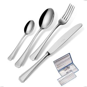 Savoia 75 Piece Cutlery Set in Gift Case, Stainless Steel 18.10 (AISI304), 2.5 mm Thickness