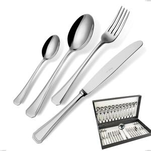 Savoia Cutlery Set 49 Pieces in Canteen Box, Stainless Steel 18.10 (AISI304), 2.5 mm Thickness