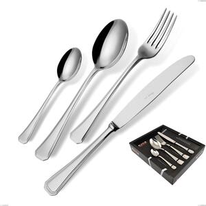 Savoia 24 Piece Cutlery Set in Showcase Box with Hollow Handle Knife, Stainless Steel 18.10 (AISI304), 2.5 mm Thickness