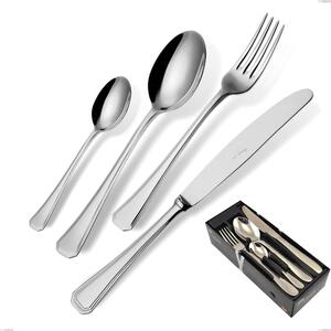 Savoia 24 Piece Cutlery Set in Space-Saving Packaging, Stainless Steel 18.10 (AISI304), 2.5 mm Thickness